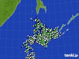 北海道地方のアメダス実況(風向・風速)(2019年09月02日)