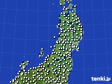 東北地方のアメダス実況(風向・風速)(2019年09月11日)