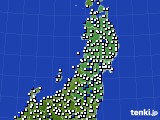 東北地方のアメダス実況(風向・風速)(2019年09月12日)