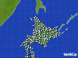 北海道地方のアメダス実況(風向・風速)(2019年09月13日)