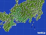2019年09月14日の東海地方のアメダス(風向・風速)