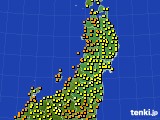 東北地方のアメダス実況(気温)(2019年09月16日)