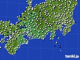 東海地方のアメダス実況(風向・風速)(2019年09月18日)