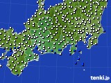 2019年09月21日の東海地方のアメダス(風向・風速)