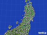 東北地方のアメダス実況(風向・風速)(2019年09月22日)