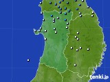 秋田県のアメダス実況(降水量)(2019年09月23日)
