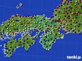 2019年10月01日の近畿地方のアメダス(日照時間)