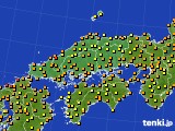 2019年10月02日の中国地方のアメダス(気温)