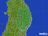 2019年10月02日の岩手県のアメダス(気温)