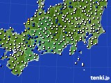 2019年10月03日の東海地方のアメダス(風向・風速)