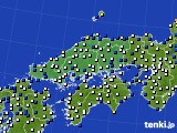 中国地方のアメダス実況(風向・風速)(2019年10月03日)