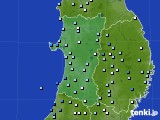 秋田県のアメダス実況(降水量)(2019年10月04日)