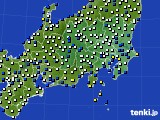関東・甲信地方のアメダス実況(風向・風速)(2019年10月04日)