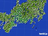 2019年10月04日の東海地方のアメダス(風向・風速)