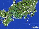 2019年10月05日の東海地方のアメダス(風向・風速)