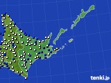 2019年10月05日の道東のアメダス(風向・風速)