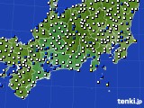 2019年10月06日の東海地方のアメダス(風向・風速)