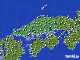 中国地方のアメダス実況(風向・風速)(2019年10月06日)
