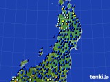 東北地方のアメダス実況(日照時間)(2019年10月07日)