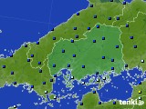 2019年10月07日の広島県のアメダス(日照時間)