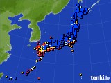 2019年10月08日のアメダス(日照時間)