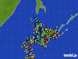 北海道地方のアメダス実況(日照時間)(2019年10月09日)