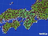 近畿地方のアメダス実況(日照時間)(2019年10月09日)