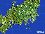 関東・甲信地方のアメダス実況(気温)(2019年10月09日)