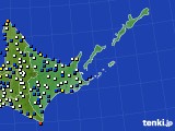 2019年10月09日の道東のアメダス(風向・風速)