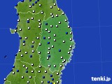2019年10月09日の岩手県のアメダス(風向・風速)