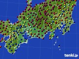2019年10月10日の東海地方のアメダス(日照時間)