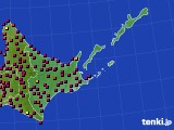 2019年10月10日の道東のアメダス(日照時間)