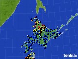 北海道地方のアメダス実況(日照時間)(2019年10月11日)