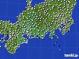 2019年10月11日の東海地方のアメダス(風向・風速)