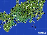 東海地方のアメダス実況(風向・風速)(2019年10月12日)