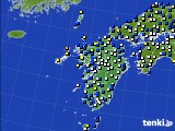 2019年10月12日の九州地方のアメダス(風向・風速)