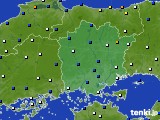 2019年10月12日の岡山県のアメダス(風向・風速)