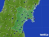 宮城県のアメダス実況(風向・風速)(2019年10月12日)