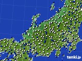 2019年10月13日の北陸地方のアメダス(風向・風速)