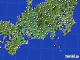 2019年10月13日の東海地方のアメダス(風向・風速)