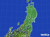 2019年10月14日の東北地方のアメダス(降水量)