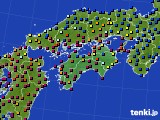 四国地方のアメダス実況(日照時間)(2019年10月14日)