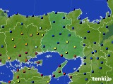 兵庫県のアメダス実況(日照時間)(2019年10月14日)