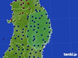 岩手県のアメダス実況(日照時間)(2019年10月14日)