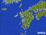 2019年10月14日の九州地方のアメダス(気温)