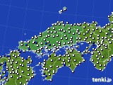 中国地方のアメダス実況(風向・風速)(2019年10月14日)
