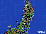 2019年10月15日の東北地方のアメダス(日照時間)