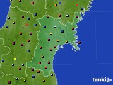 2019年10月15日の宮城県のアメダス(日照時間)