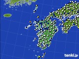 2019年10月15日の九州地方のアメダス(風向・風速)