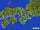 近畿地方のアメダス実況(日照時間)(2019年10月16日)